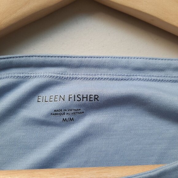 Eileen Fisher Top Womens Medium Boat Neck Tencel Soft Boxy Short Sleeve - Picture 4 of 8